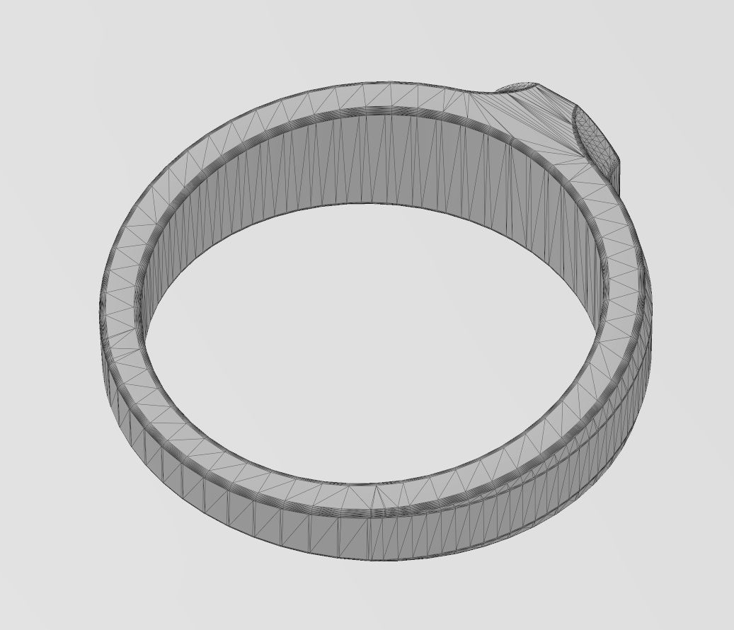 Small Octagonal signet ring US sizes 5to9 3D print model_12