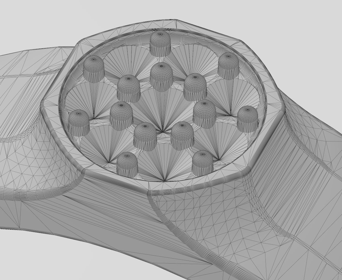 Small Diamond Octagonal ring US sizes 5to9 3D print model_15