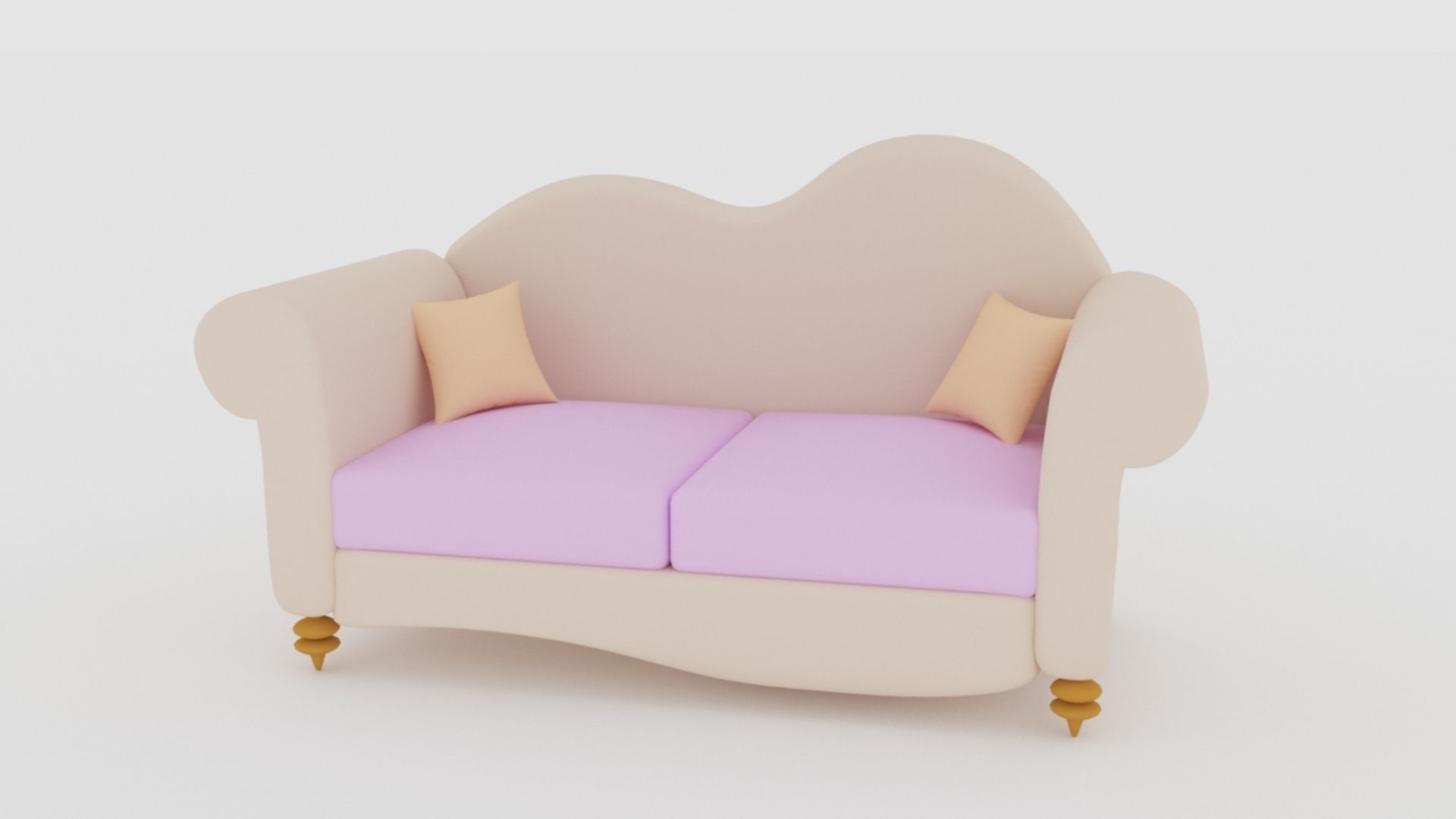 Sofa Low Poly model 3D model_3