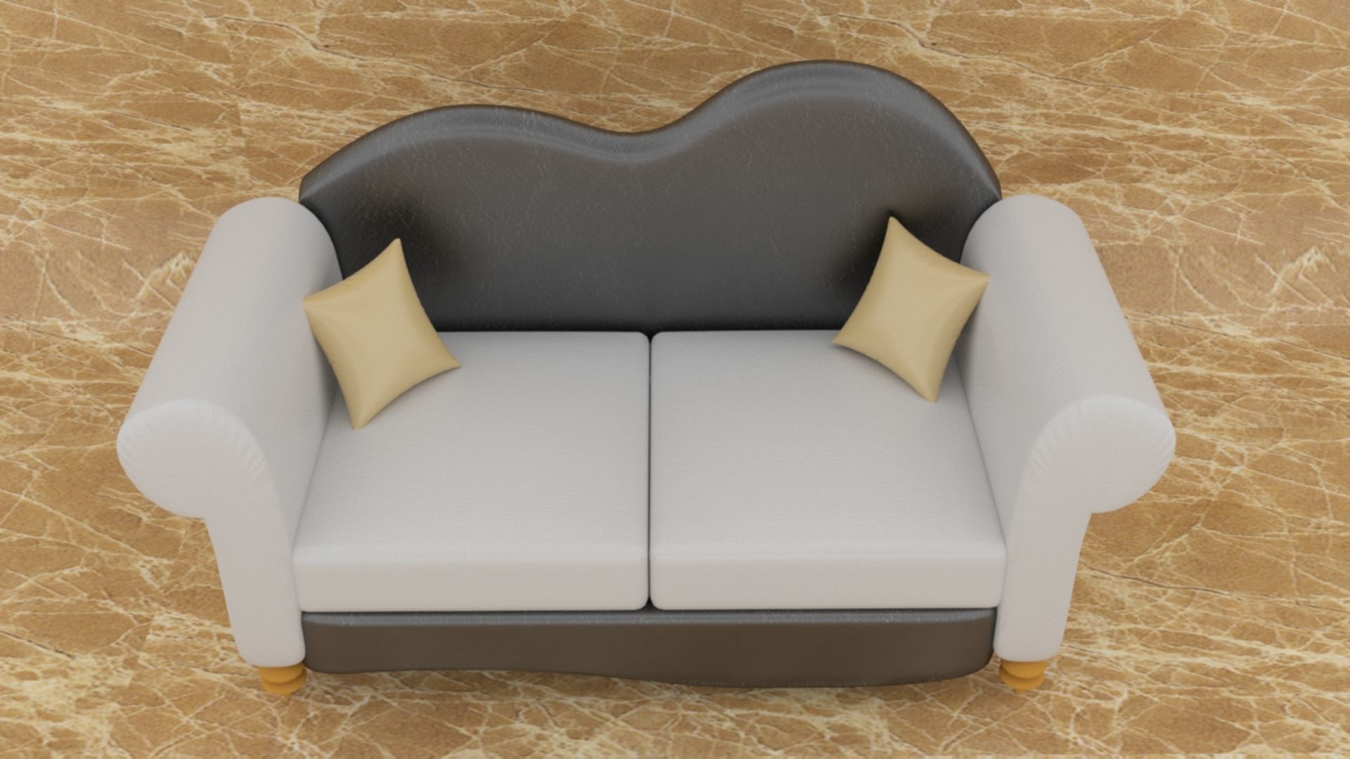 Sofa Low Poly model 3D model_6