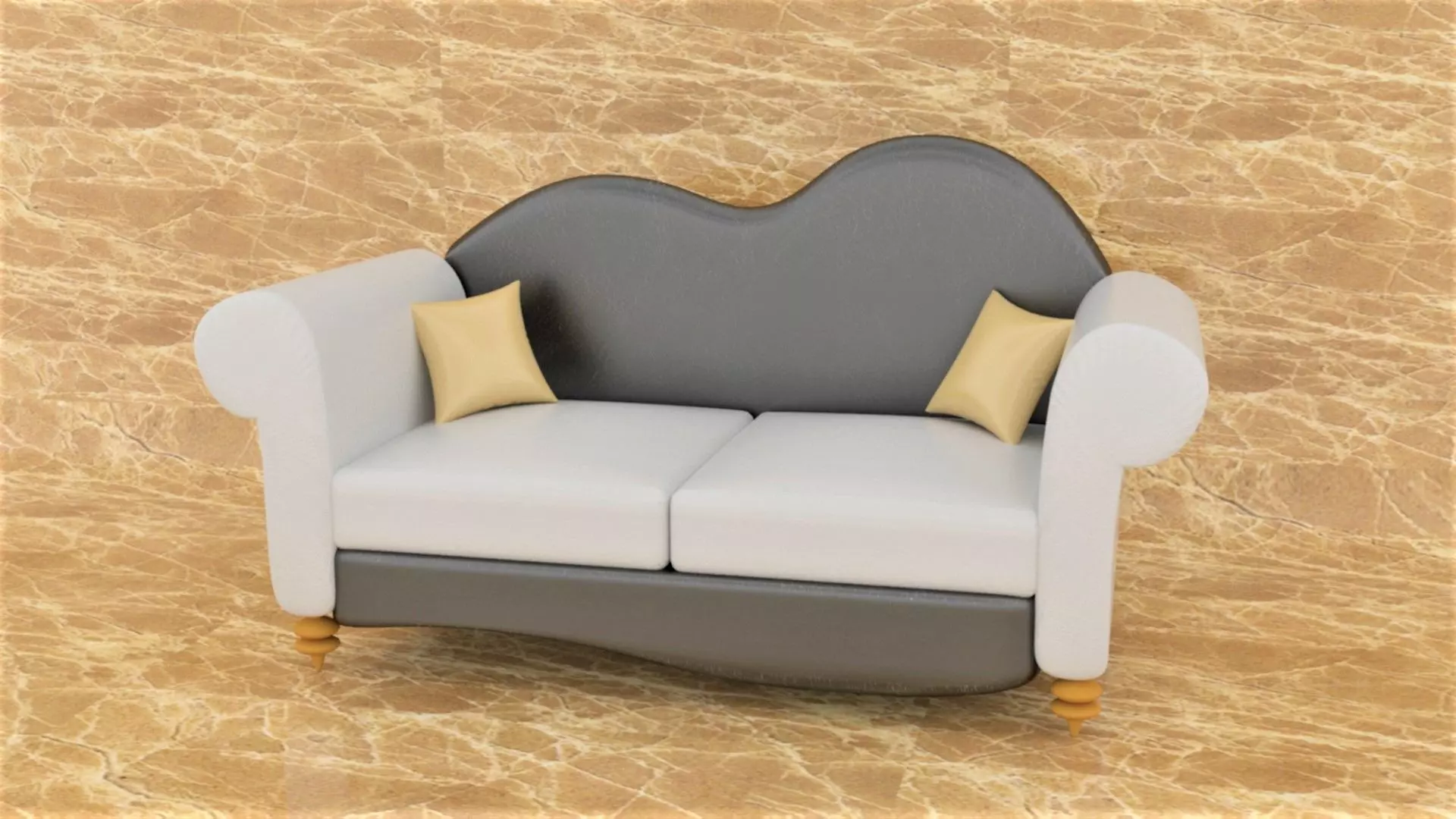 Sofa Low Poly model 3D model_0