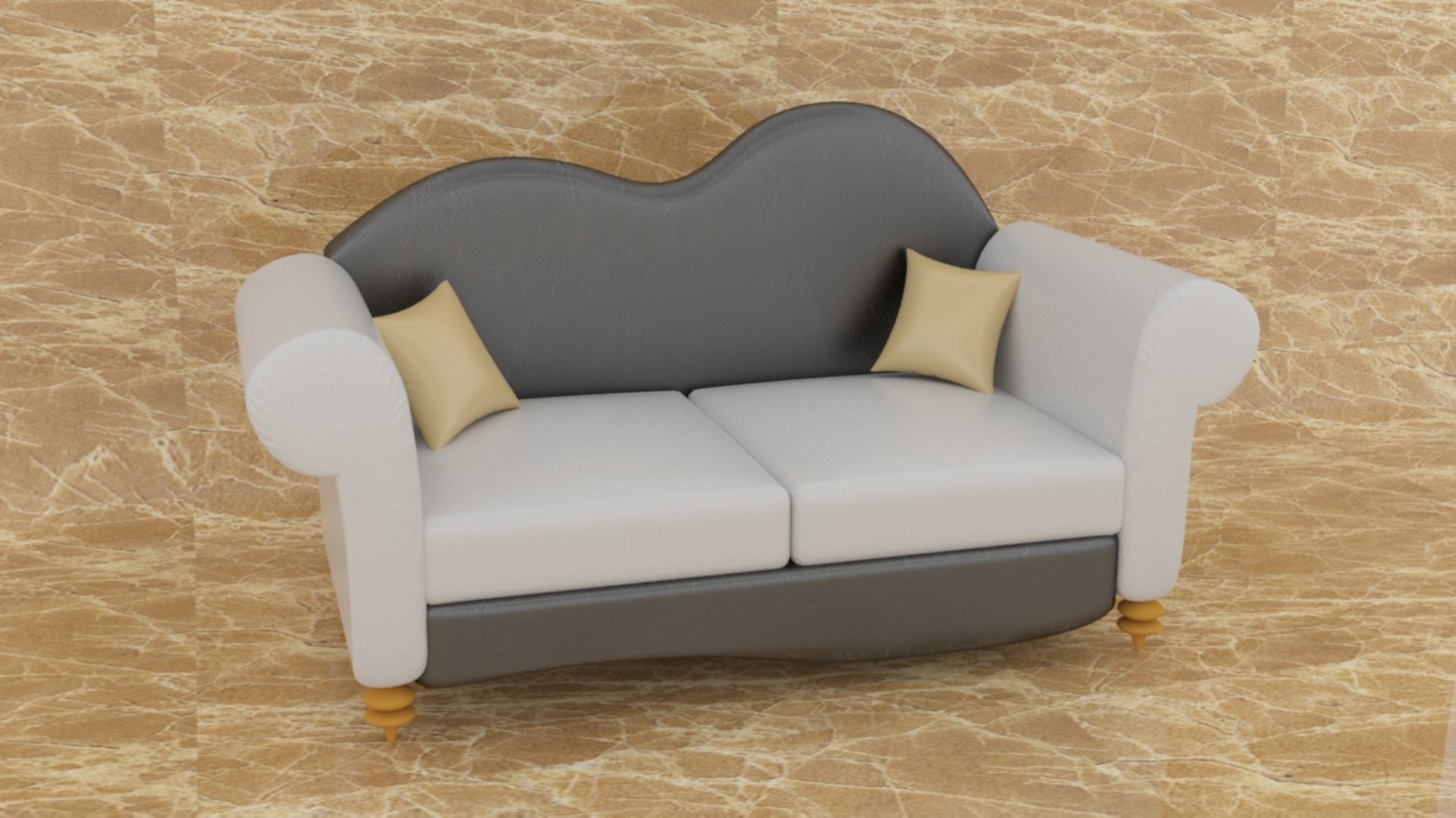 Sofa Low Poly model 3D model_5