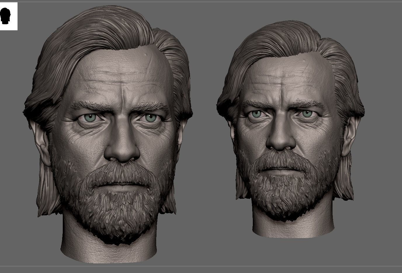 Obi- Wan Kenobi - Ewan McGregor Head 3D print model_1