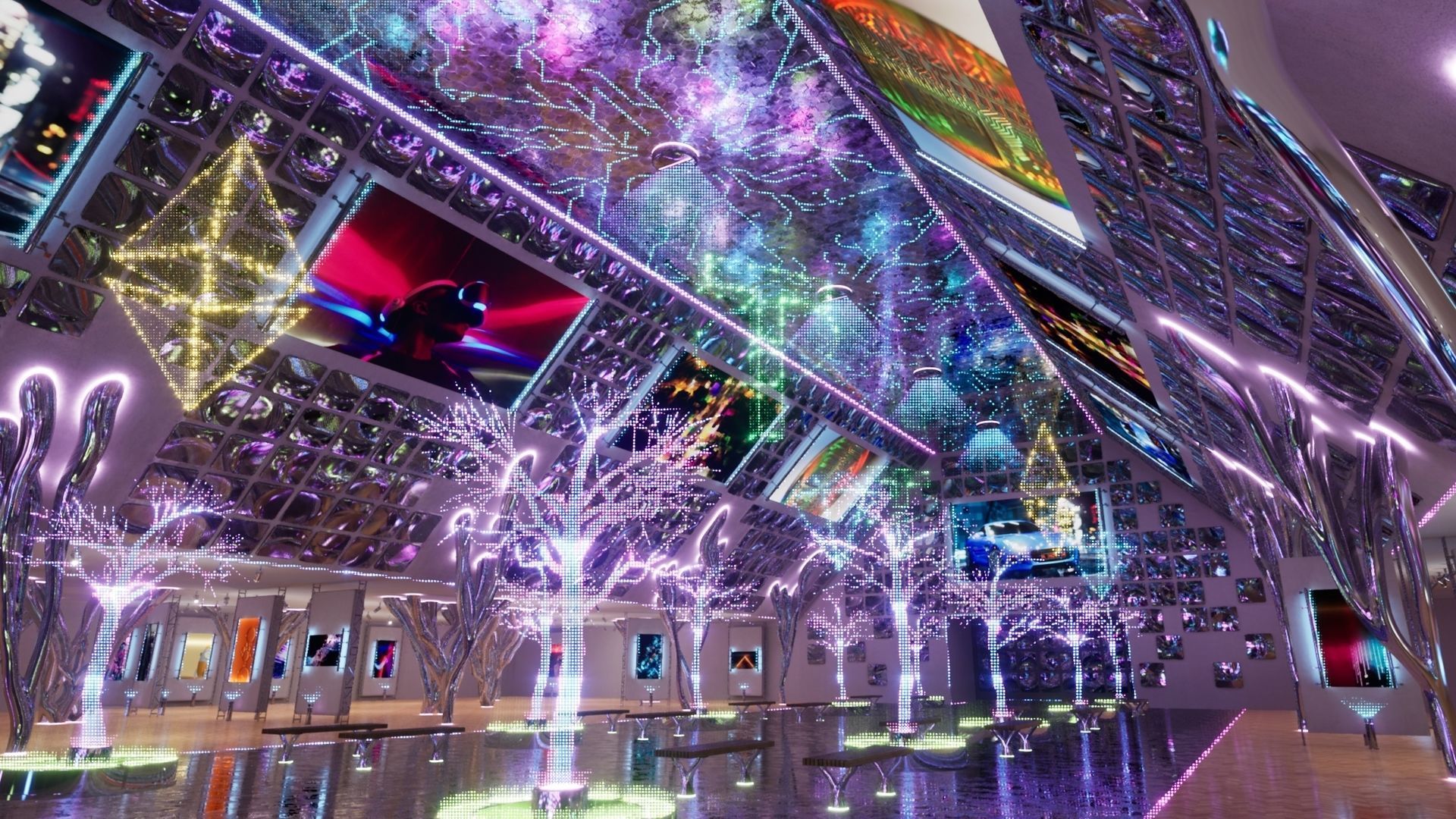 NFT Gallery Showroom Low-poly 3D model_11