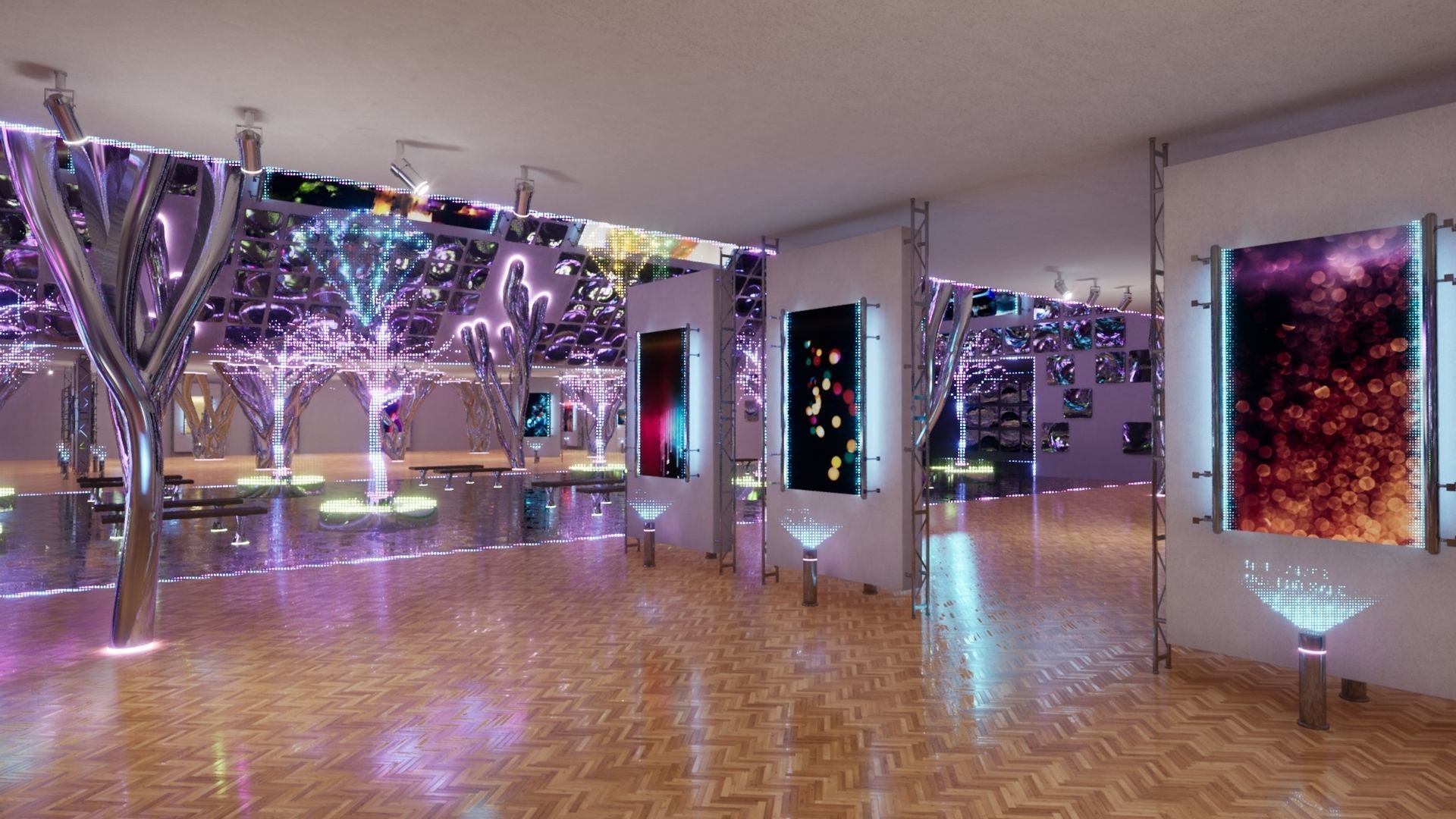 NFT Gallery Showroom Low-poly 3D model_9