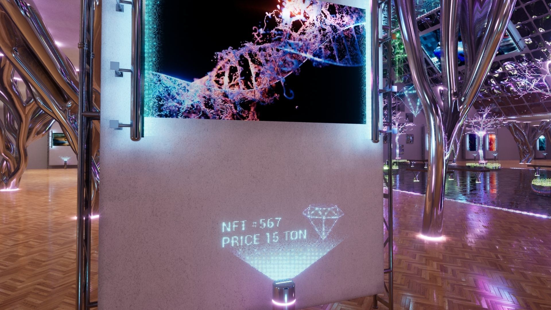 NFT Gallery Showroom Low-poly 3D model_13