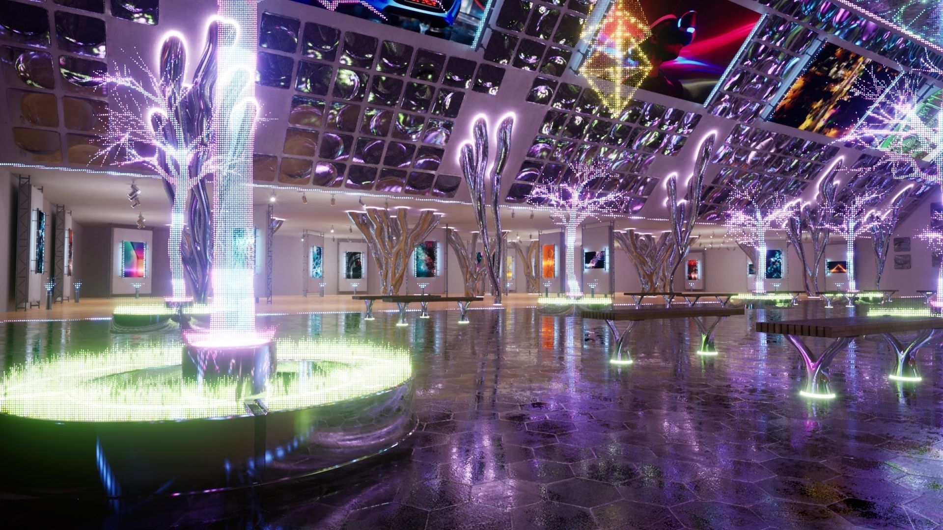 NFT Gallery Showroom Low-poly 3D model_8