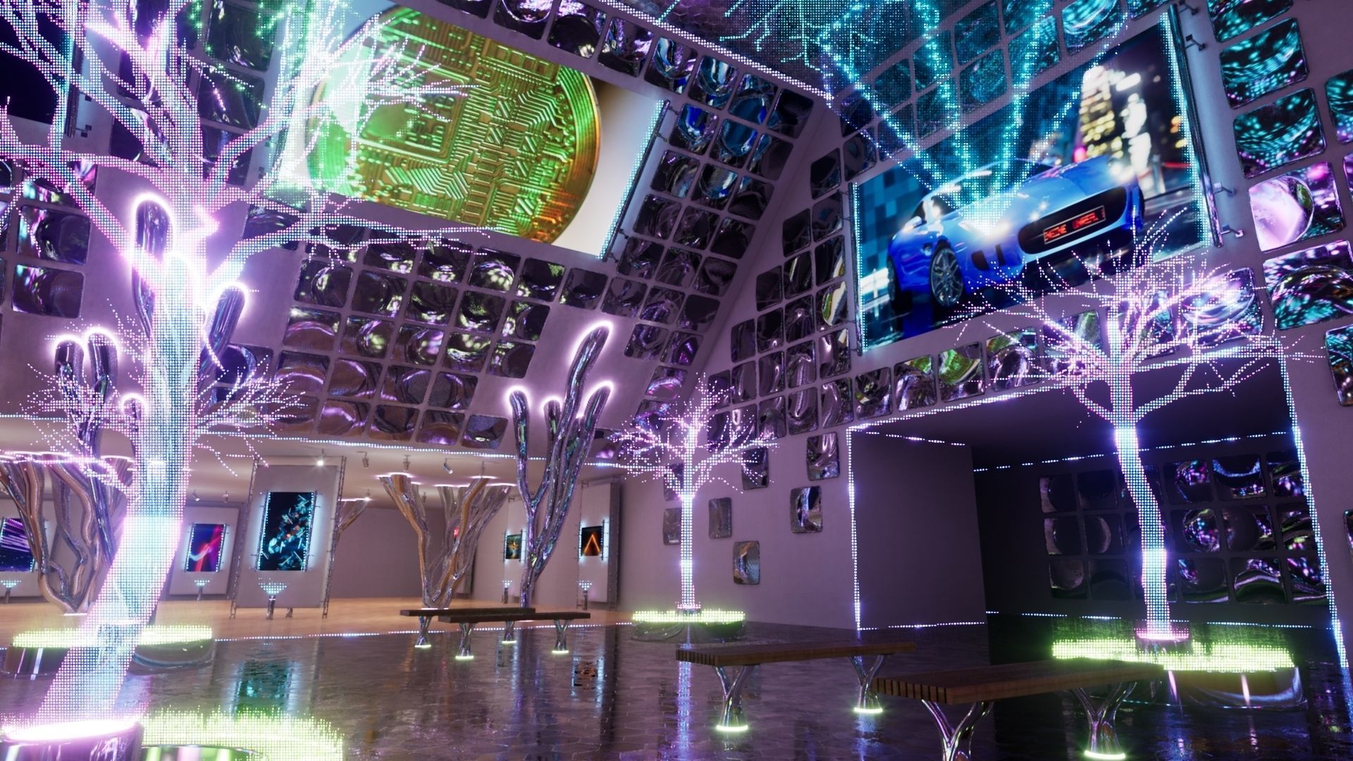 NFT Gallery Showroom Low-poly 3D model_15