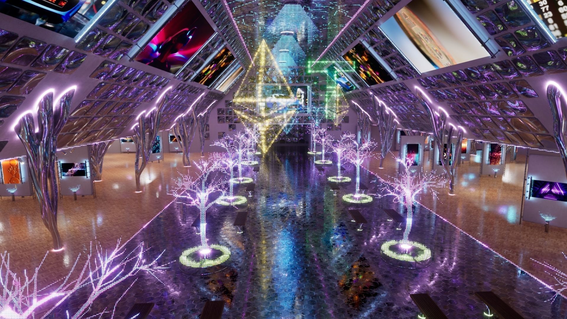 NFT Gallery Showroom Low-poly 3D model_12