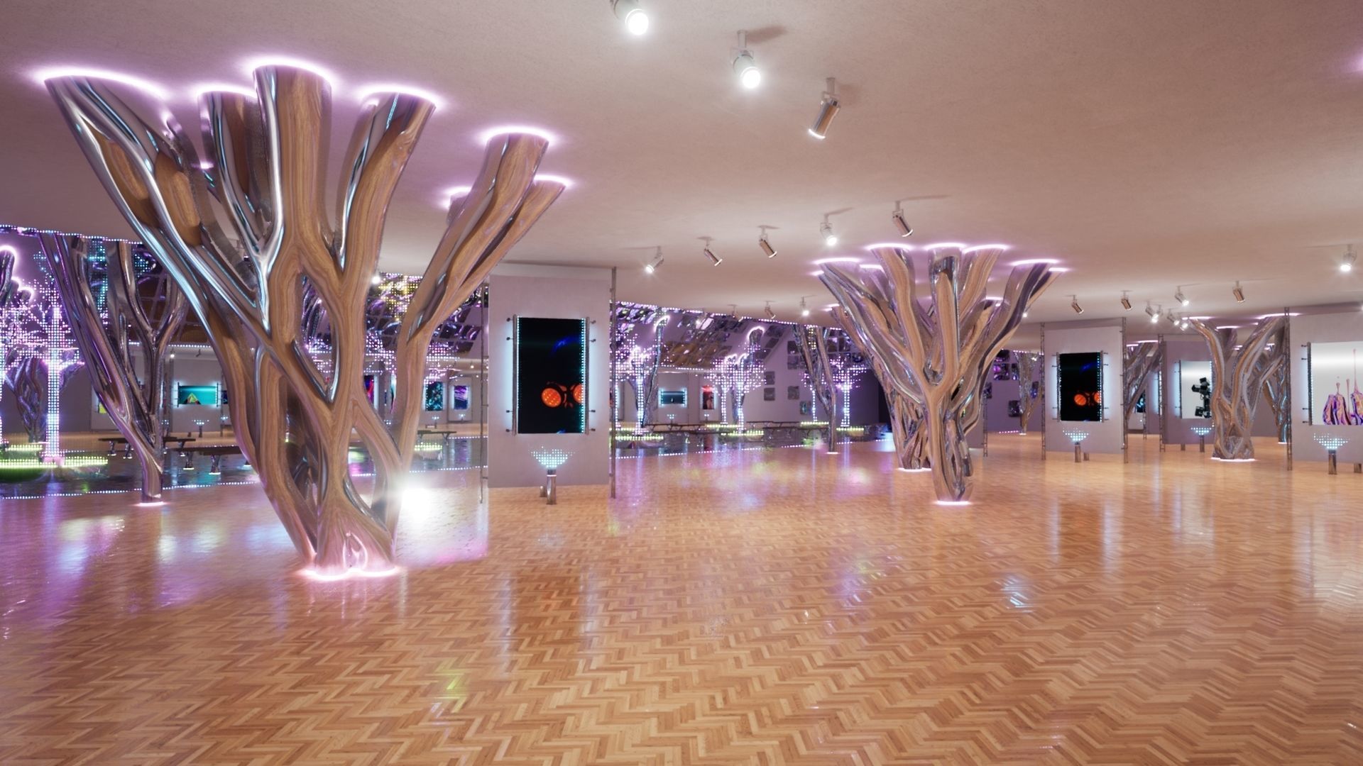 NFT Gallery Showroom Low-poly 3D model_6