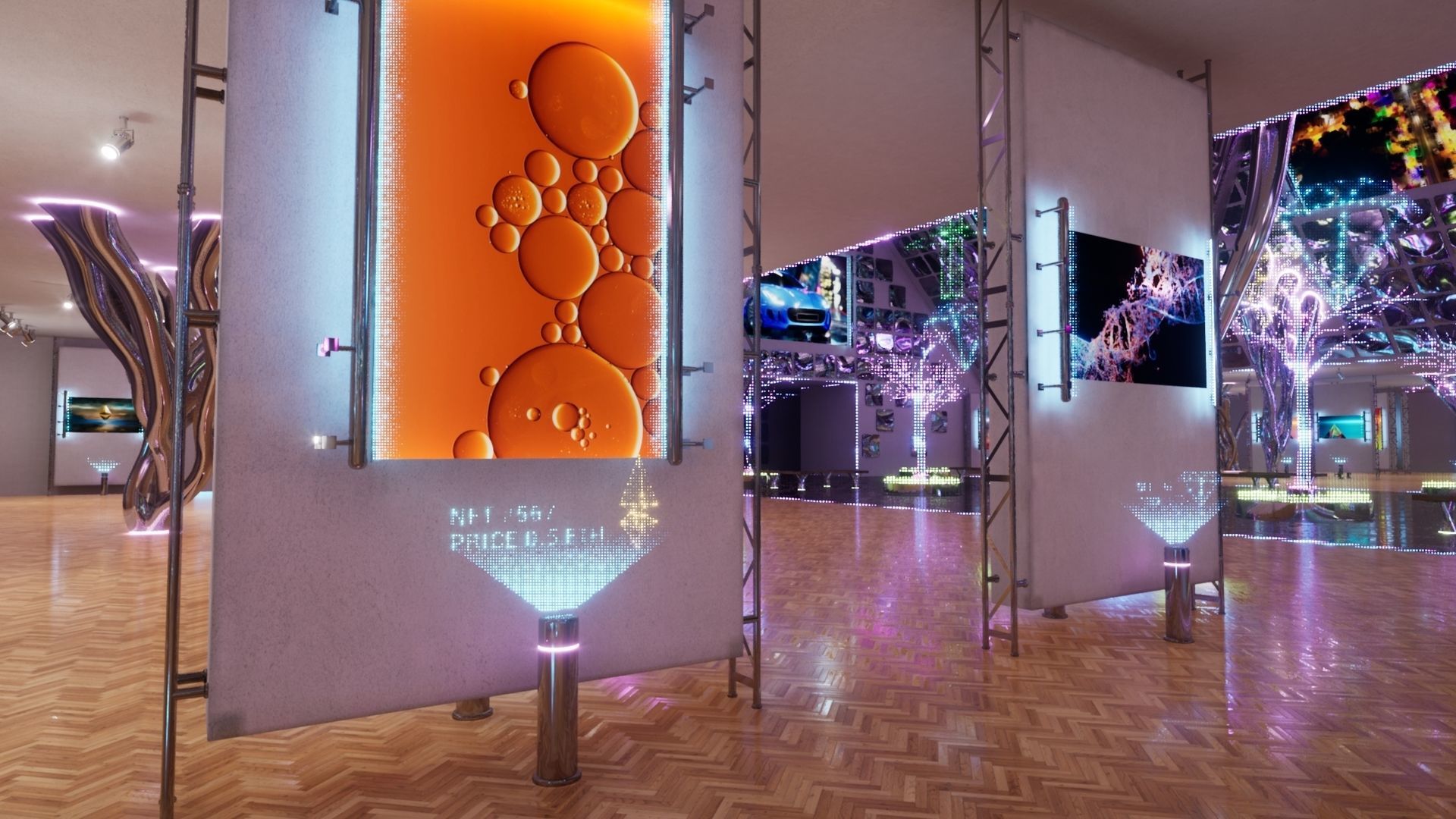 NFT Gallery Showroom Low-poly 3D model_4