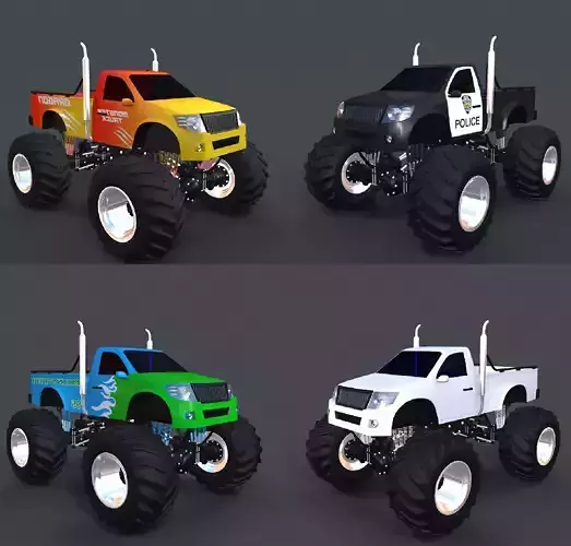 3D Detailed Monster Truck - 1