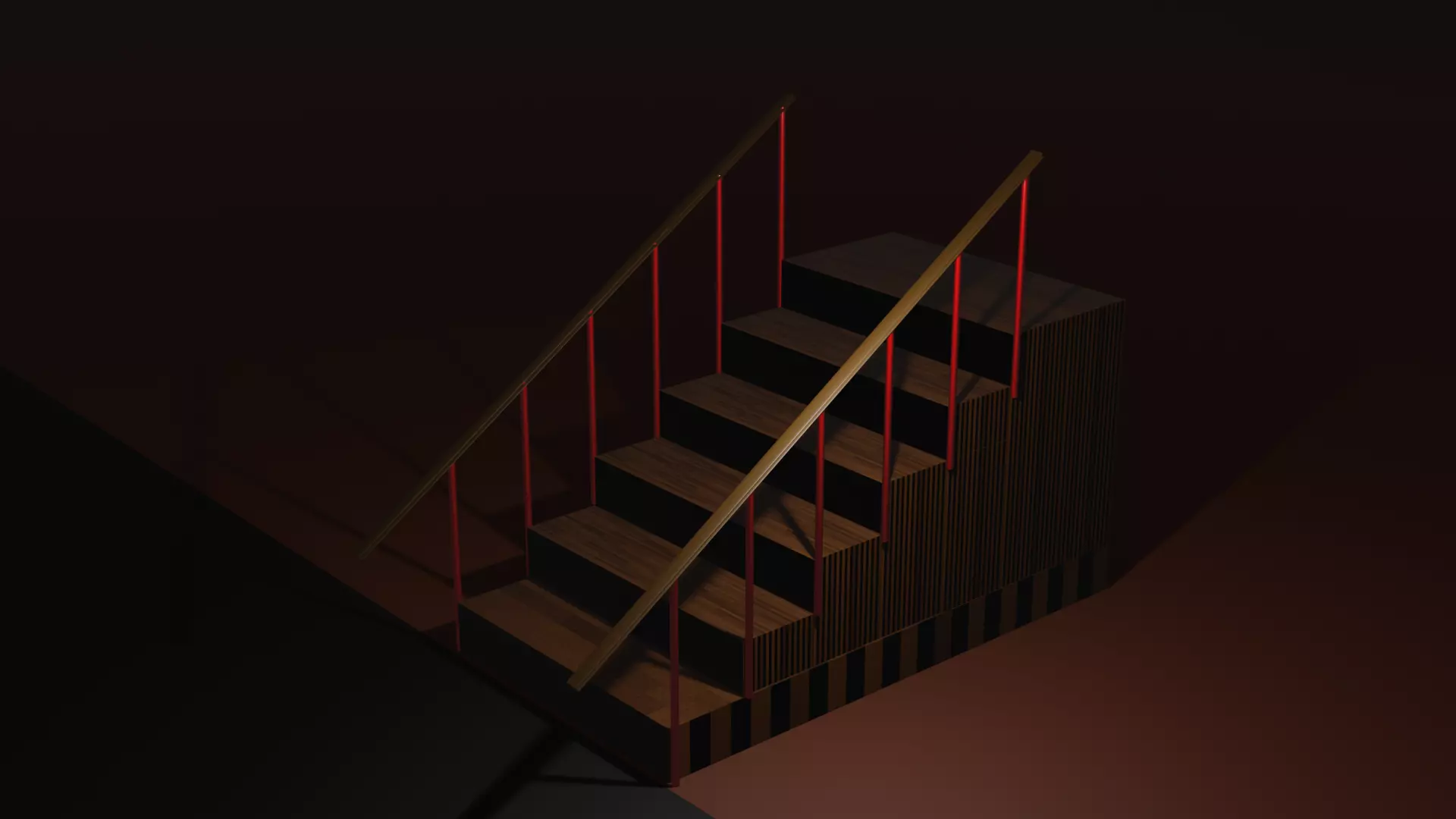 Stairs set of Low-poly 3D model
