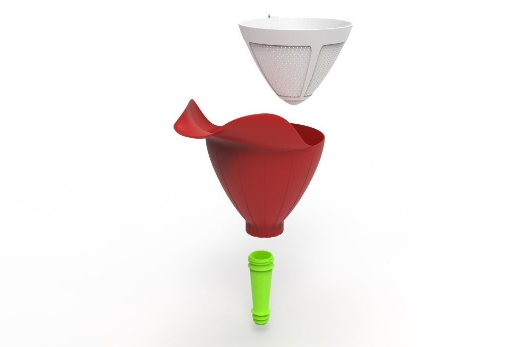 facilitator funnel -bottle funnel 3D print model_3