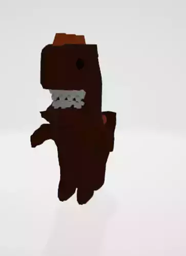 Low poly Orange T-rex plushie