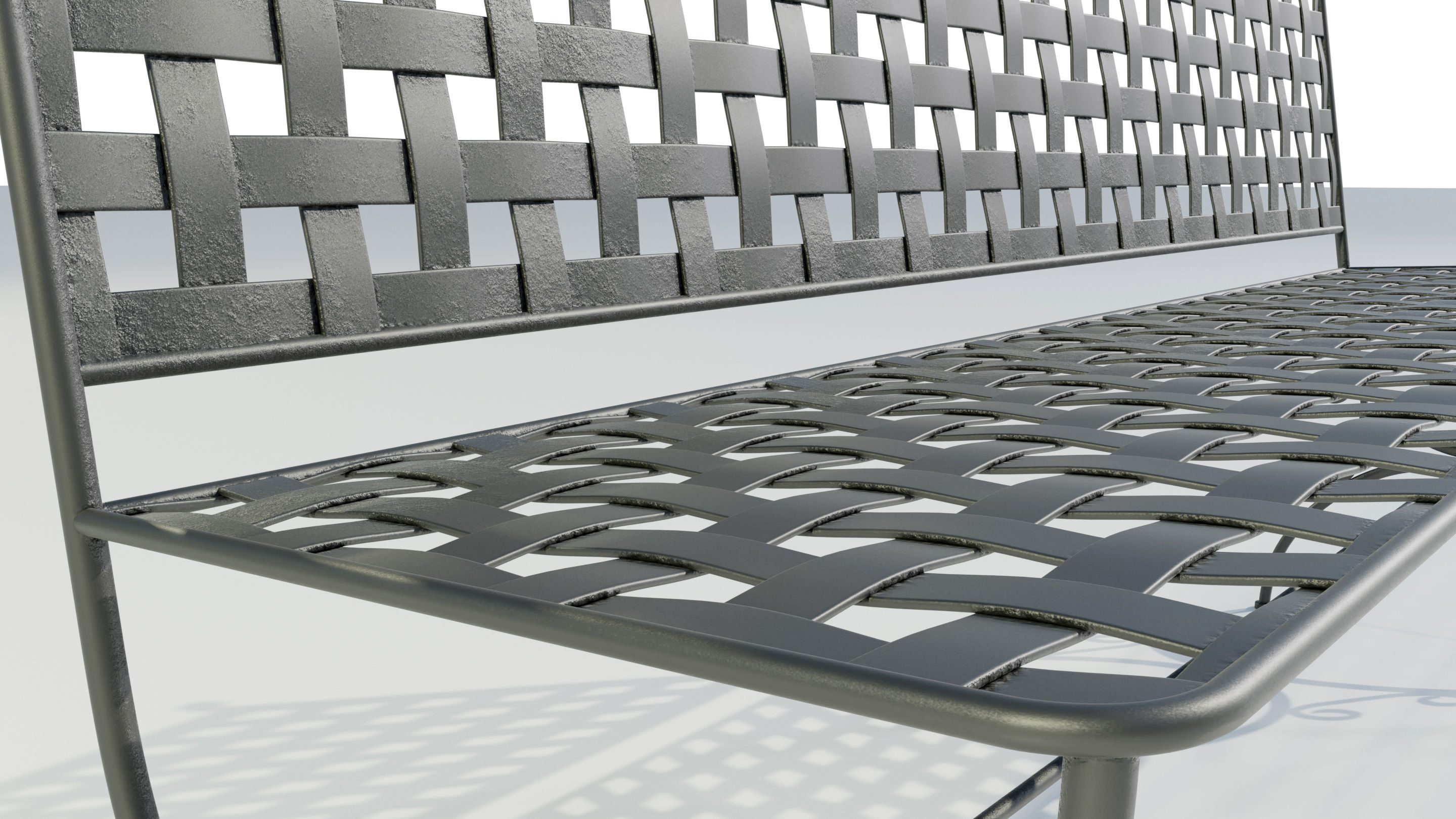 Wrought Iron Bench 3D model_8