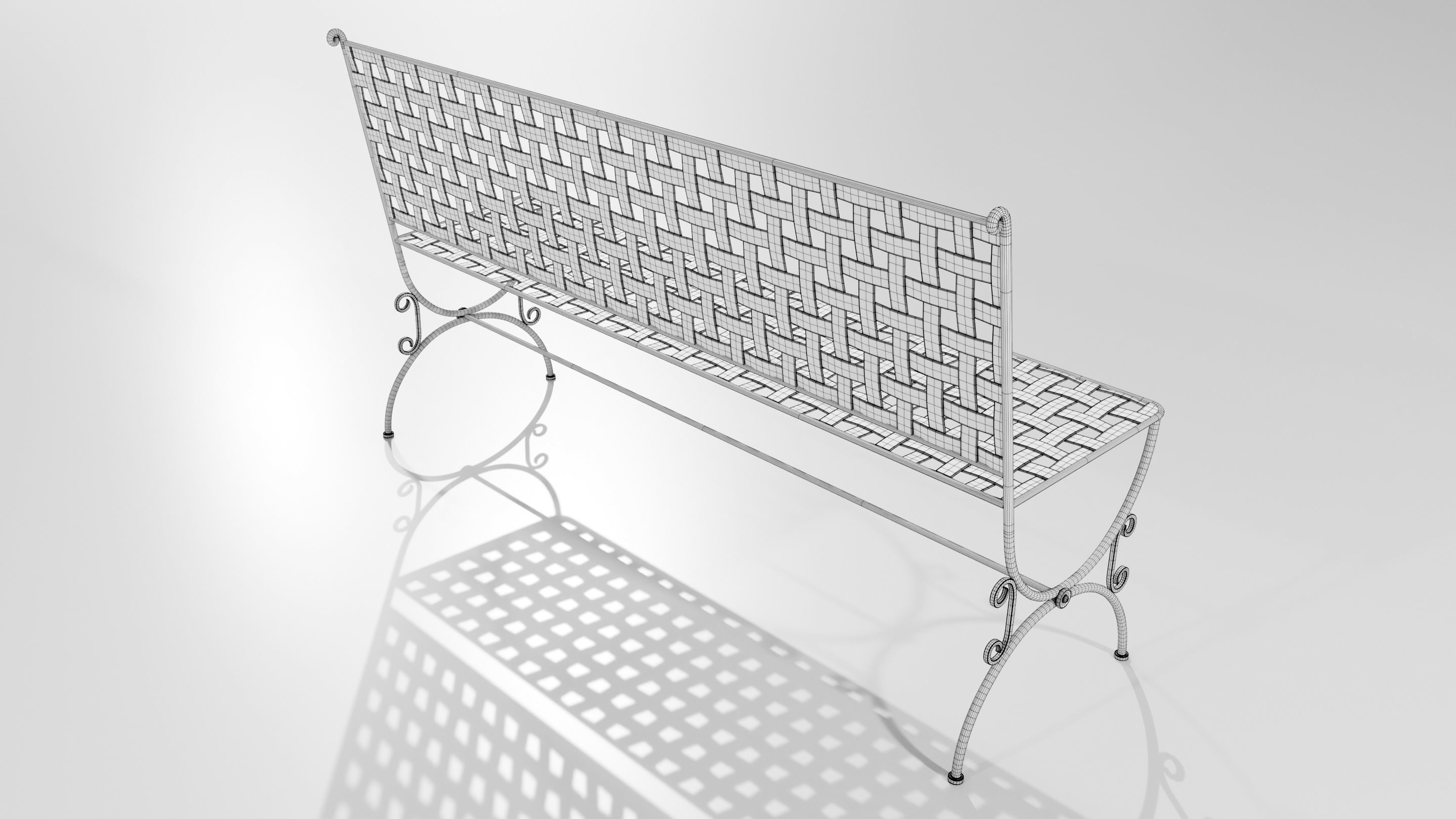 Wrought Iron Bench 3D model_15