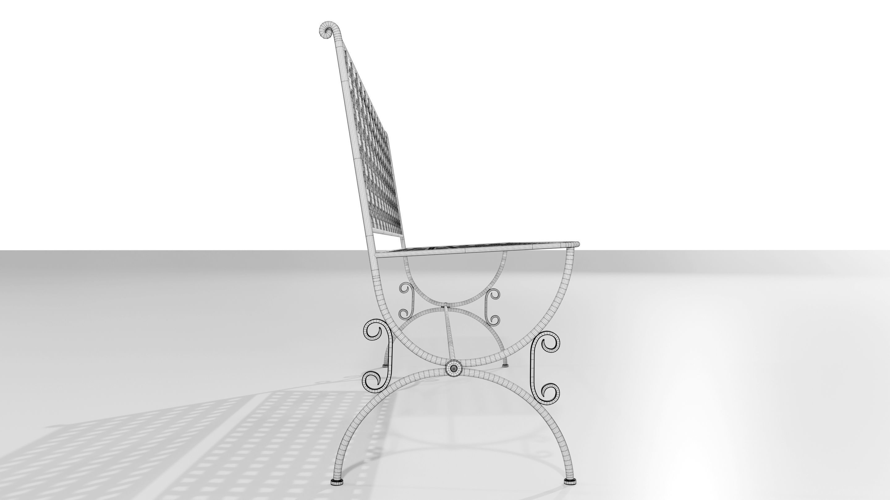 Wrought Iron Bench 3D model_17