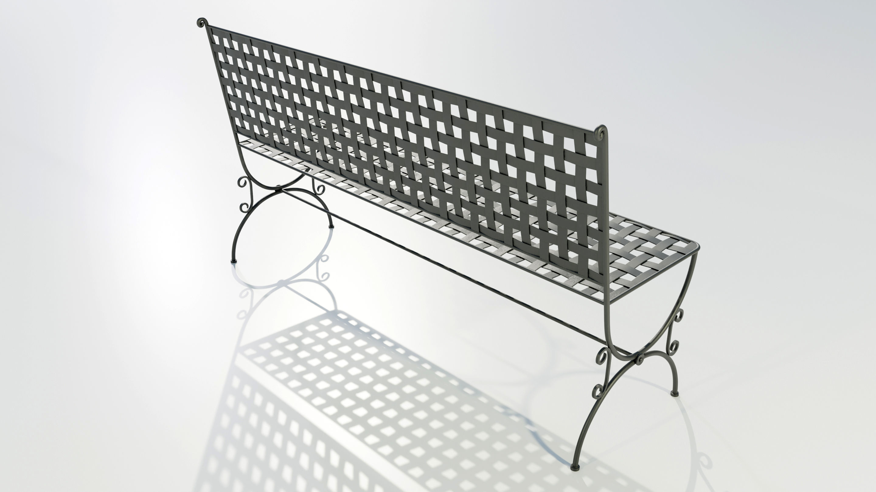 Wrought Iron Bench 3D model_5