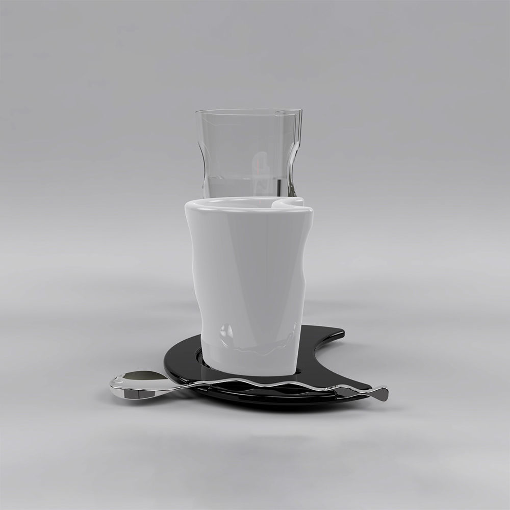 modern cup set 3D model_5
