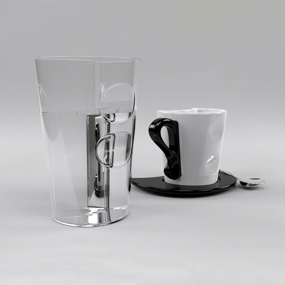 modern cup set 3D model_8