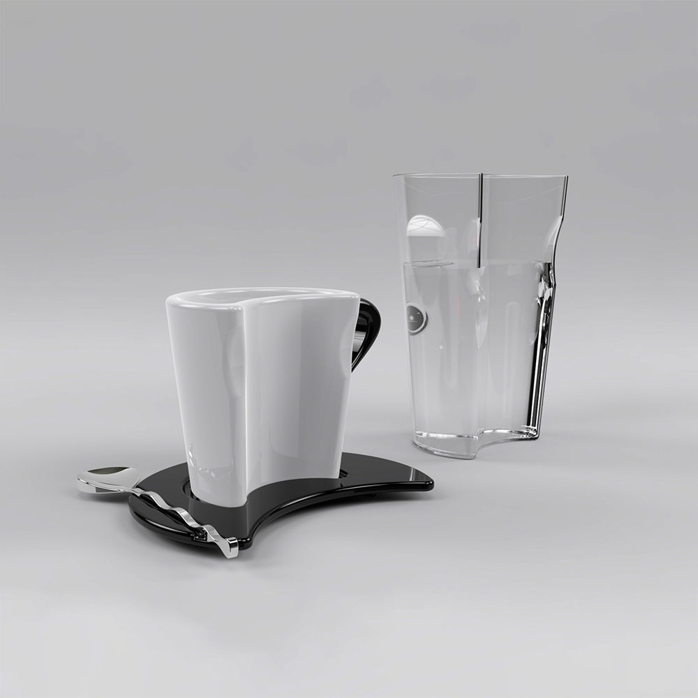 modern cup set 3D model_4
