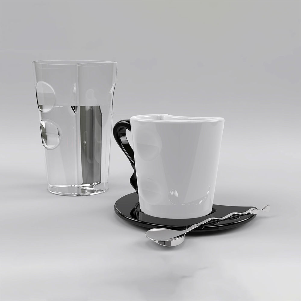 modern cup set 3D model_6