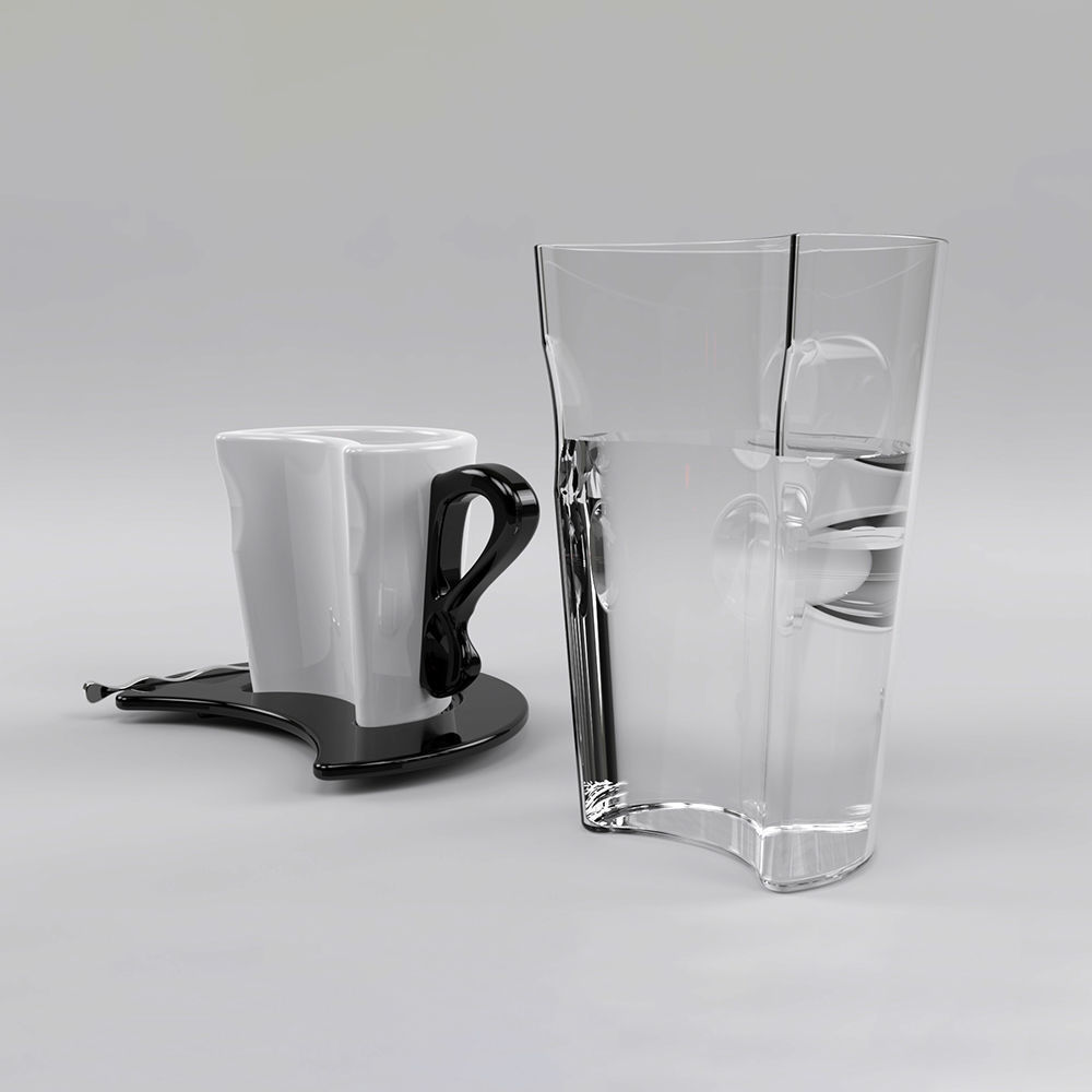 modern cup set 3D model_10