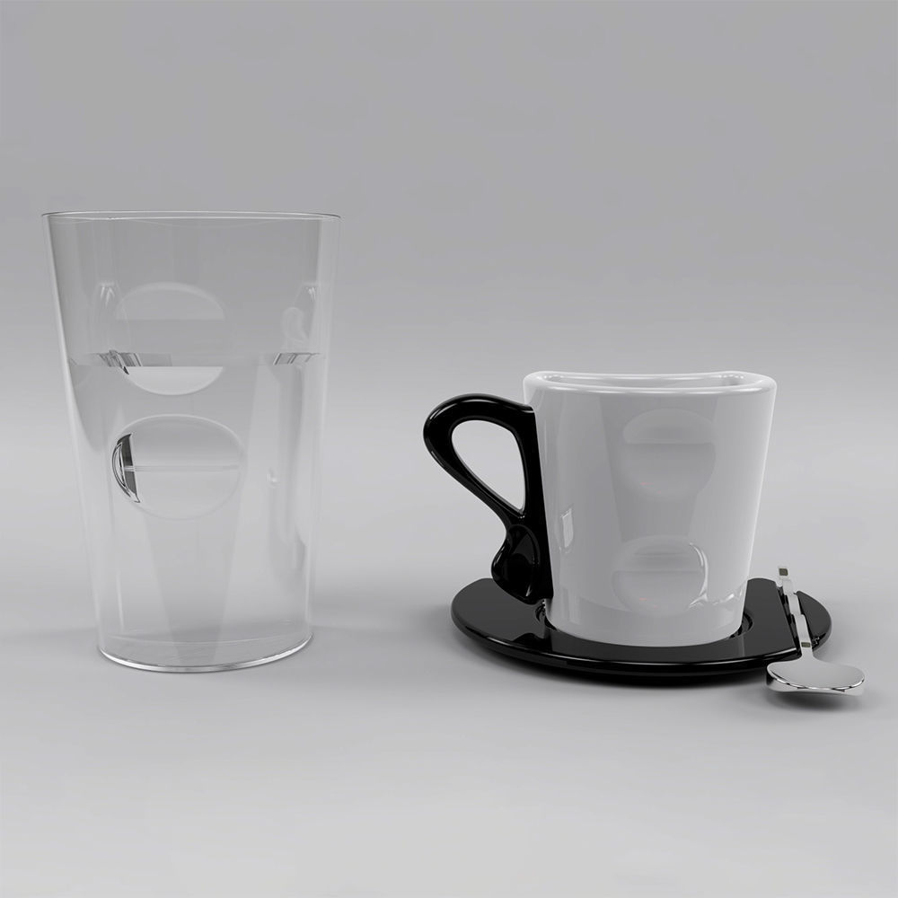 modern cup set 3D model_7