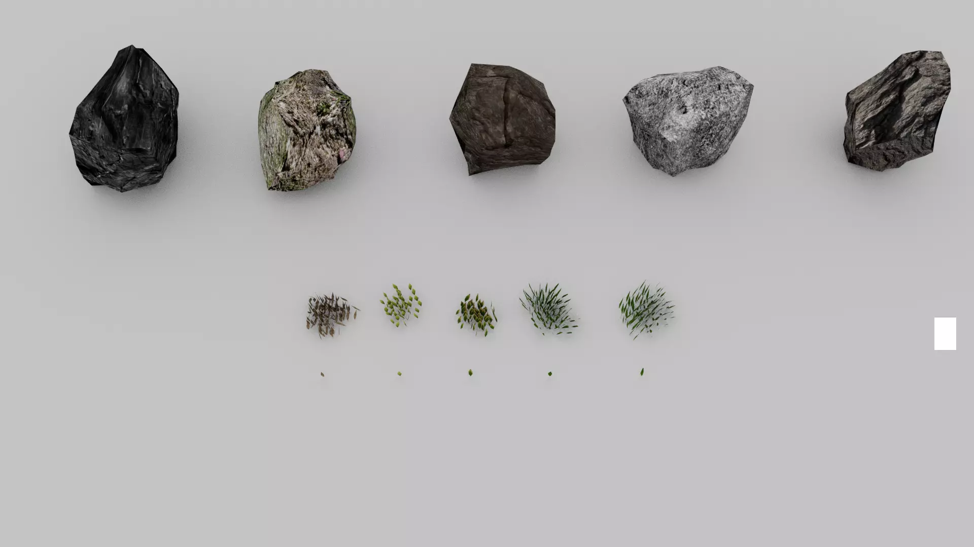 Moss 5 Species and Stones - PBR Asset Kit Low-poly 3D model Low-poly 3D model_0