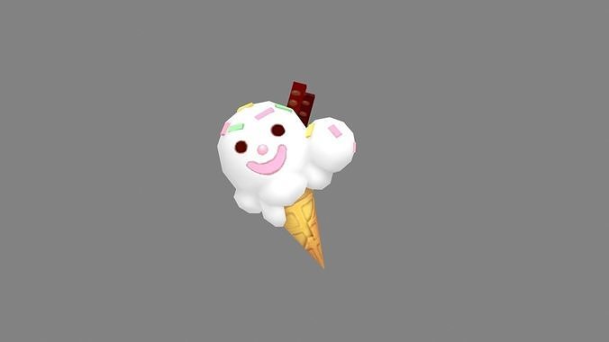 cartoon ice cream Low-poly 3D model