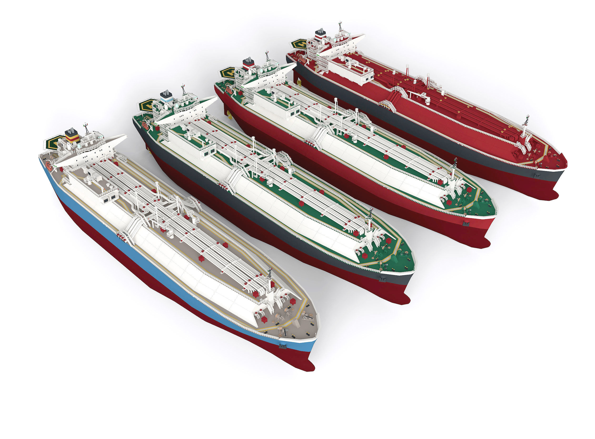 LNG Gas Carrier lowpoly  Low-poly 3D model_3