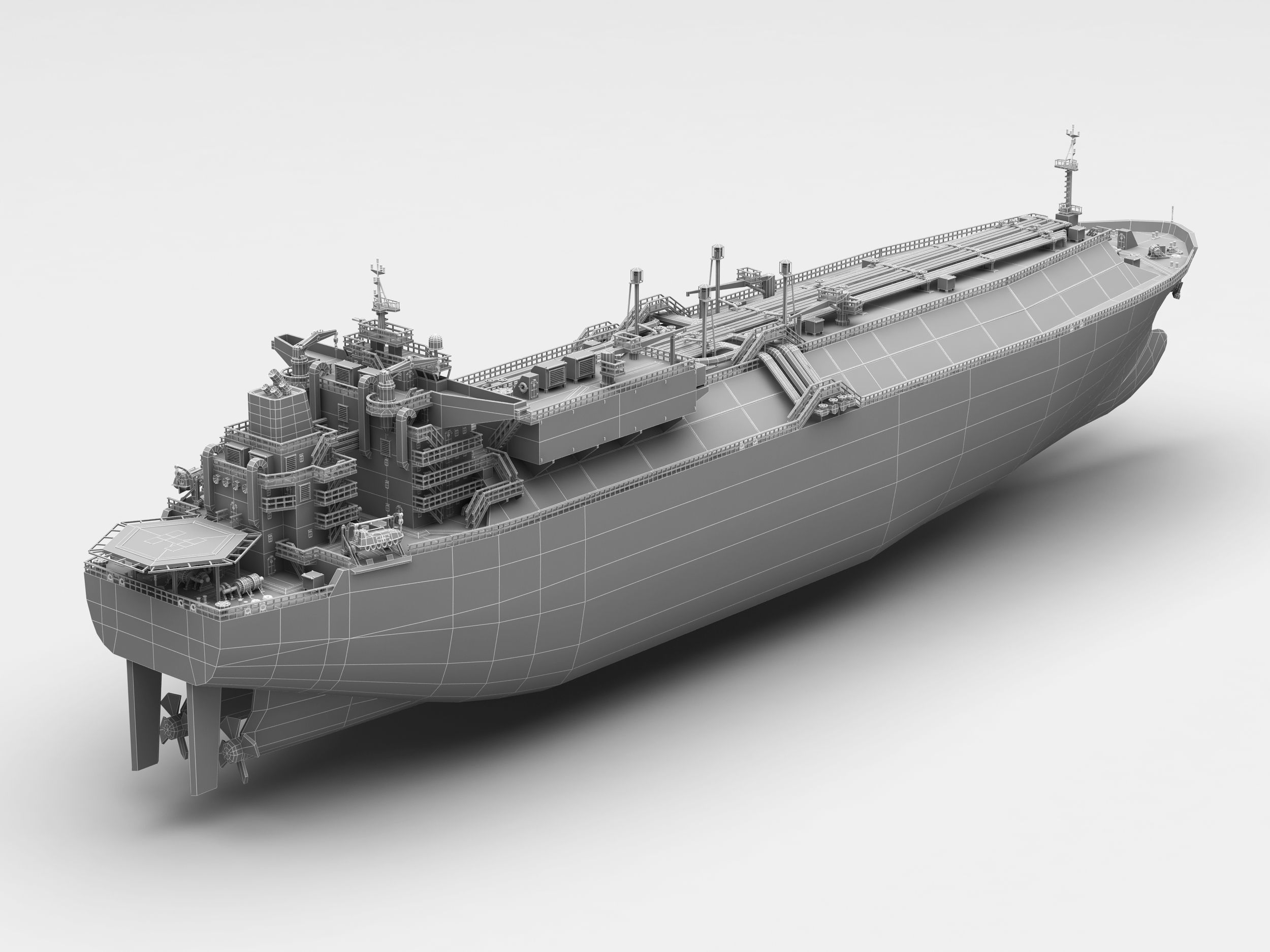 LNG Gas Carrier lowpoly  Low-poly 3D model_2
