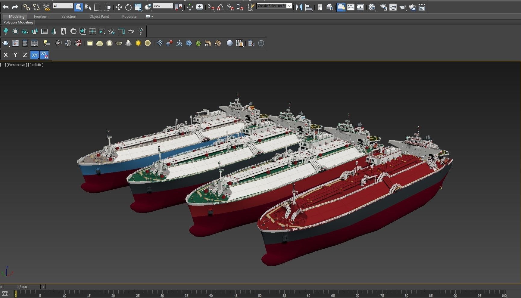 LNG Gas Carrier lowpoly  Low-poly 3D model_9