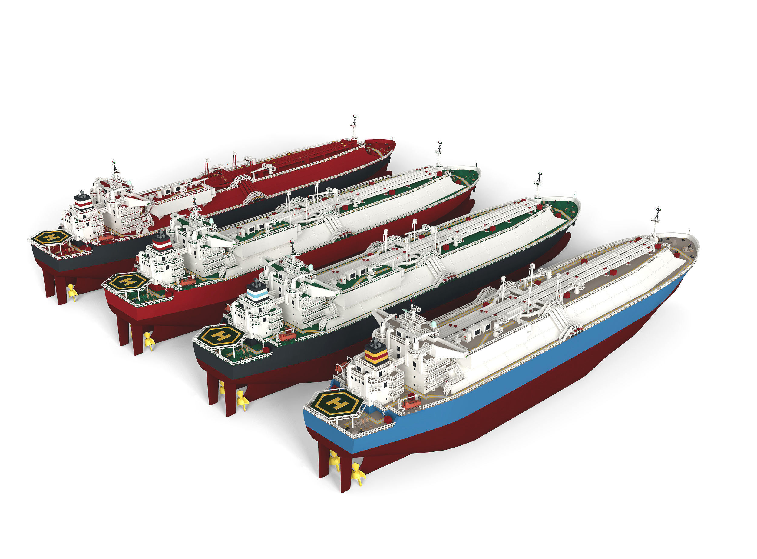 LNG Gas Carrier lowpoly  Low-poly 3D model_4