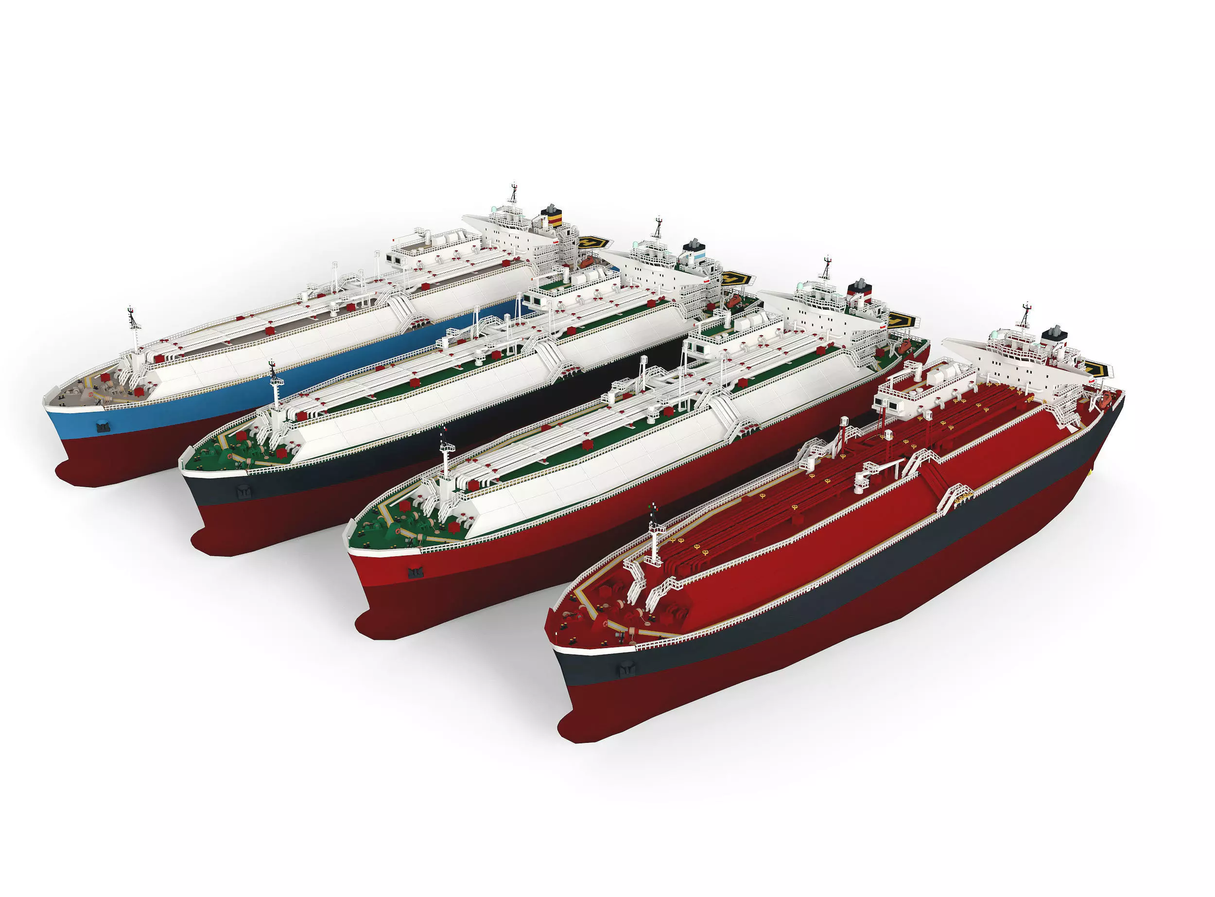 LNG Gas Carrier lowpoly  Low-poly 3D model_0