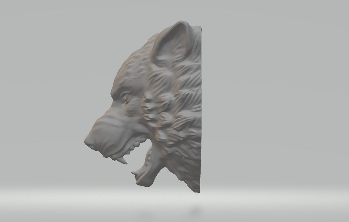 Wolf Head pendant 3dm obj stl 3D print model_2