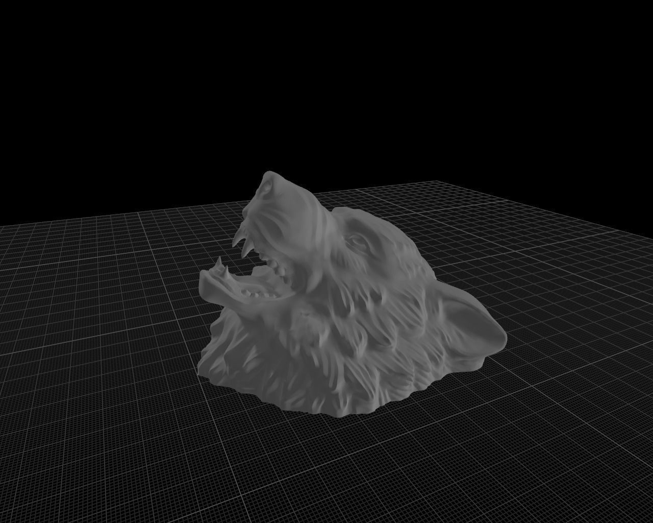Wolf Head pendant 3dm obj stl 3D print model_1