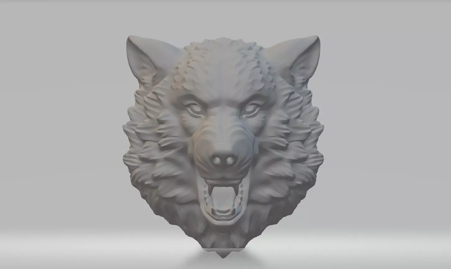 Wolf Head pendant 3dm obj stl 3D print model_0