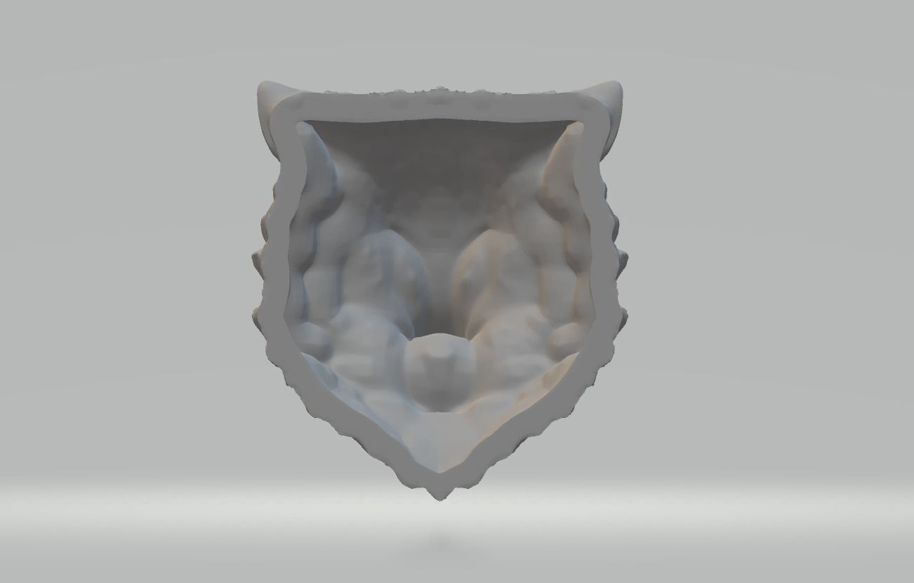 Wolf Head pendant 3dm obj stl 3D print model_3