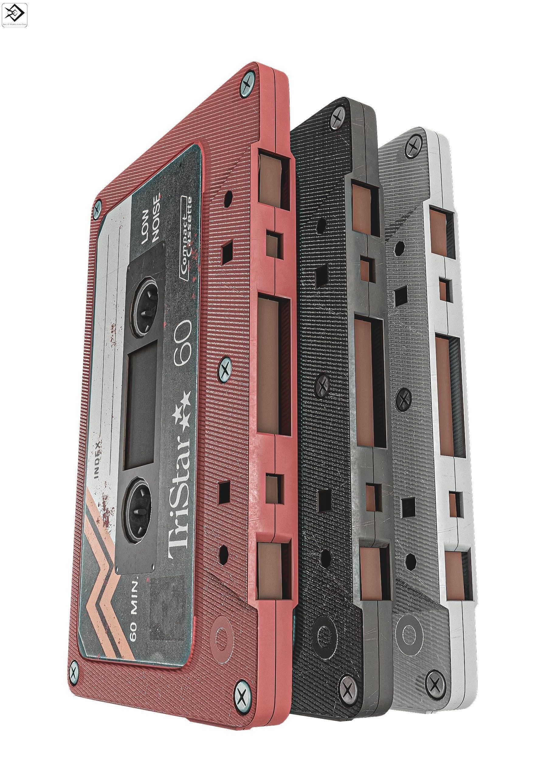 Cassette Tape  3 Types  Low-poly 3D model_2