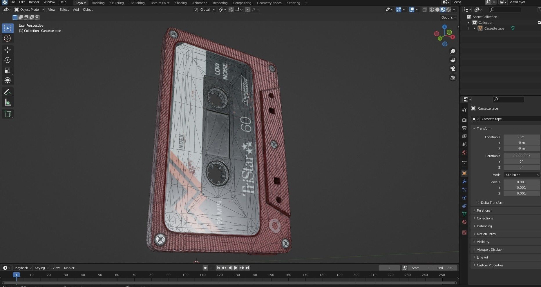 Cassette Tape  3 Types  Low-poly 3D model_12