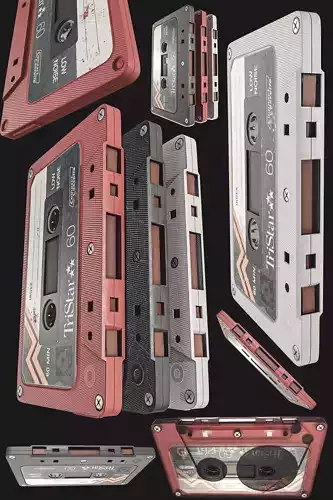 Cassette Tape  3 Types  Low-poly 3D model