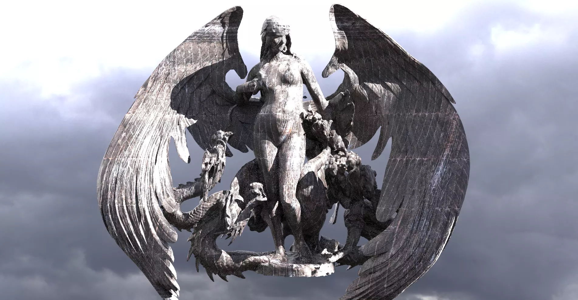 Lady of Dragons Angel version 2 3D model