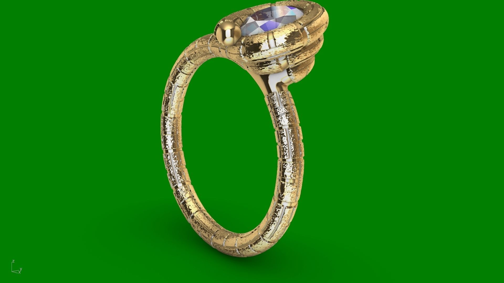 ice cream cone dimaond and pearl rings stl verified  3D print model_47