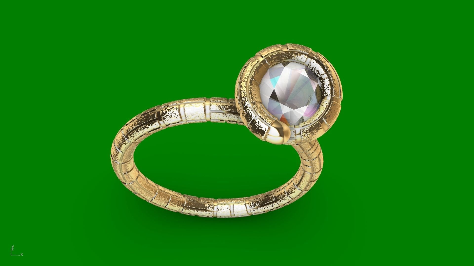 ice cream cone dimaond and pearl rings stl verified  3D print model_33