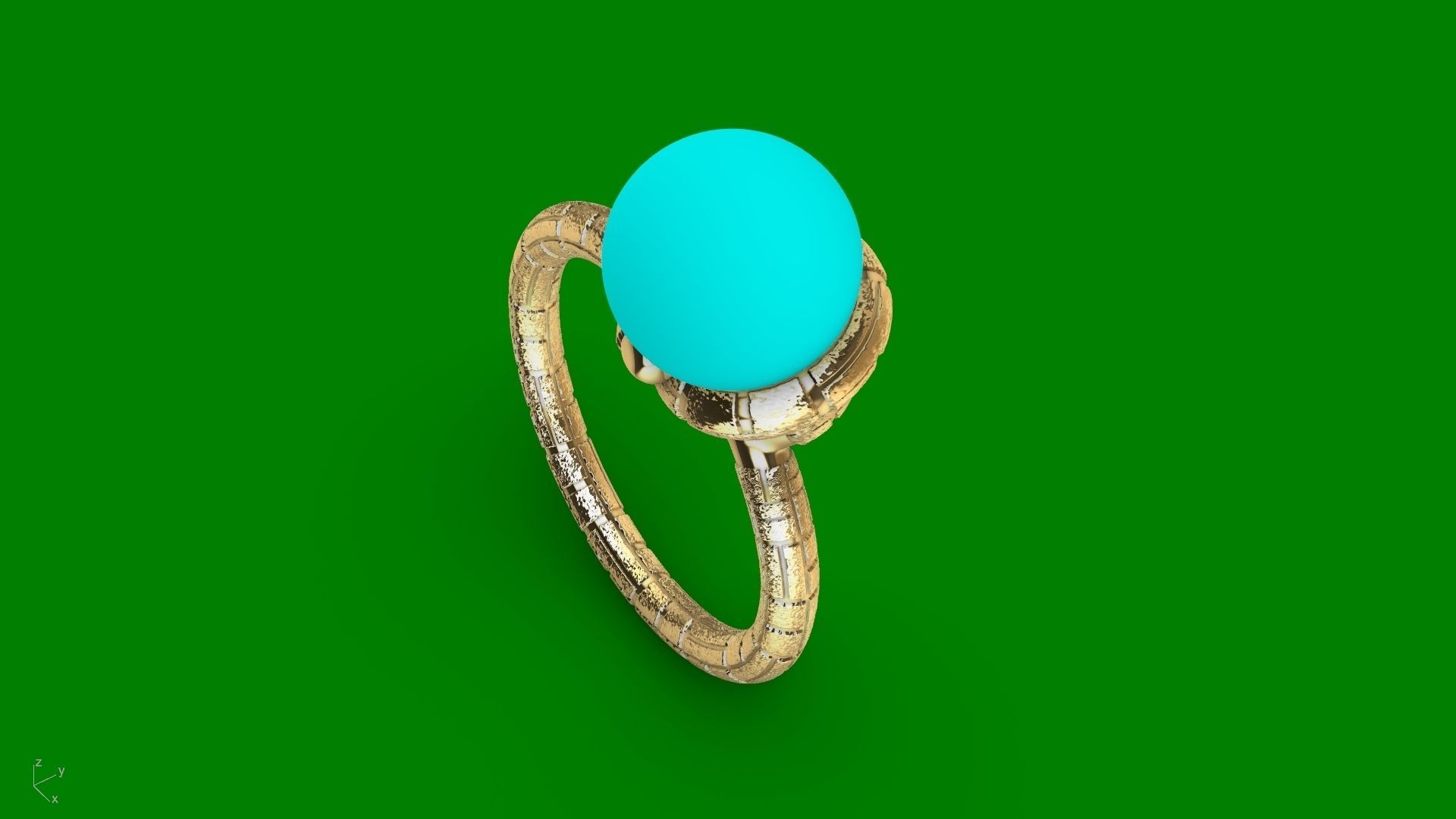 ice cream cone dimaond and pearl rings stl verified  3D print model_9