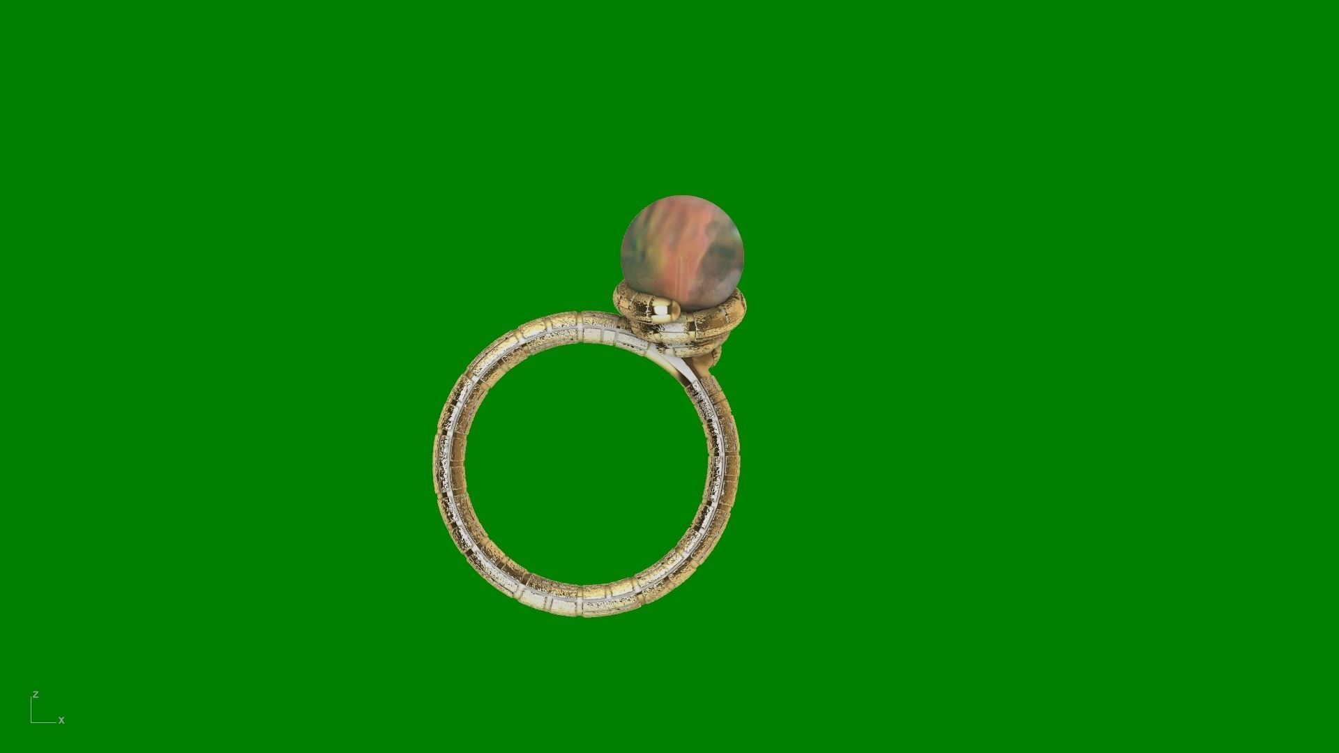 ice cream cone dimaond and pearl rings stl verified  3D print model_23