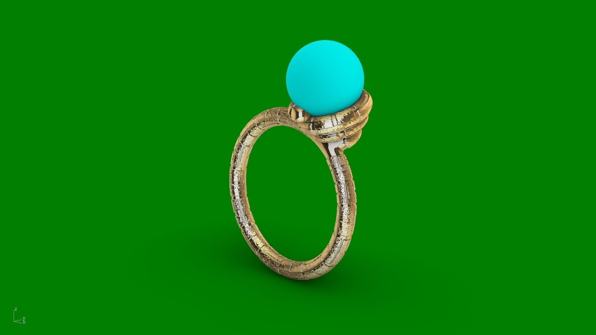 ice cream cone dimaond and pearl rings stl verified  3D print model_3