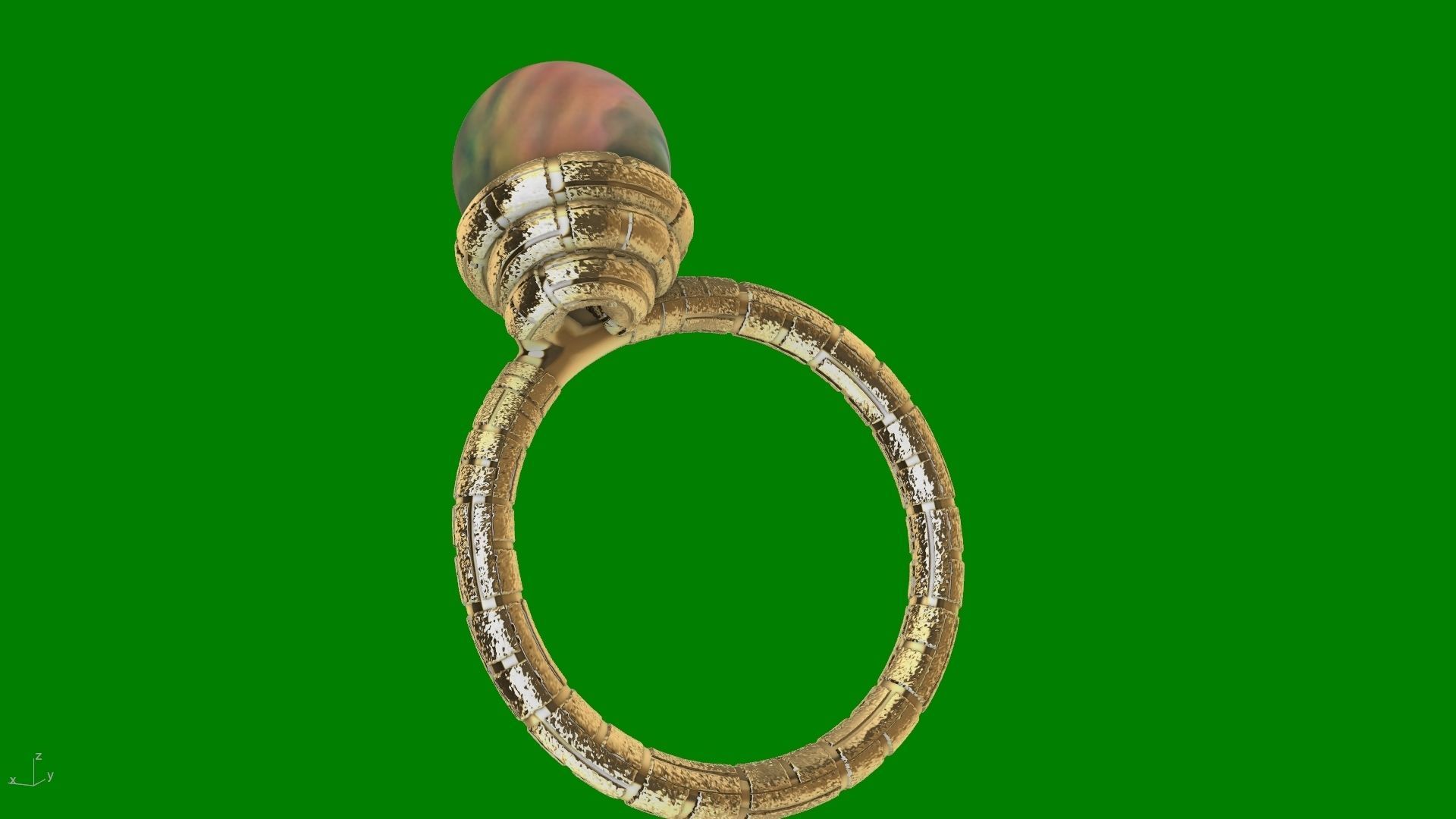 ice cream cone dimaond and pearl rings stl verified  3D print model_18